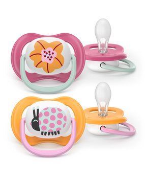 AVENT Пустушка Avent Ultra Air, 6-18 міс., 2шт, дизайн для дівчат. SCF080/27 фото