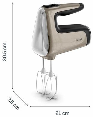 Tefal Ручной миксер Powermix Silence 4-в-1, 850 Вт, 4 насадки, мини-измельчитель, турборежим, бронзовый HT663AF0 фото