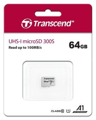 Transcend Карта памяти microSD 64GB C10 UHS-I R100/W20MB/s TS64GUSD300S фото
