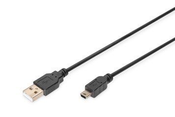 Digitus Кабель USB-A > USB-mini B синхронізації, 3.0 m, чорний AK-300130-030-S фото