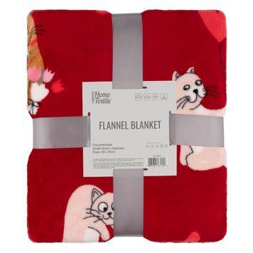 ARDESTO Плед Flannel 160х200см, 100% поліестер, котики з сердечками