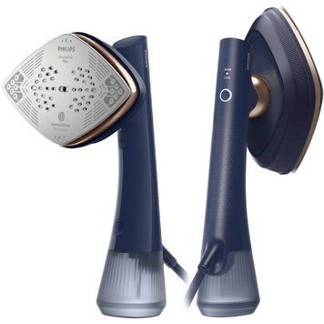 Philips Отпариватель-утюг OneTurn, 1800Вт, 200мл, паровой удар -90гр, поворот для смены функции, алюминий, синий GC215/20 фото