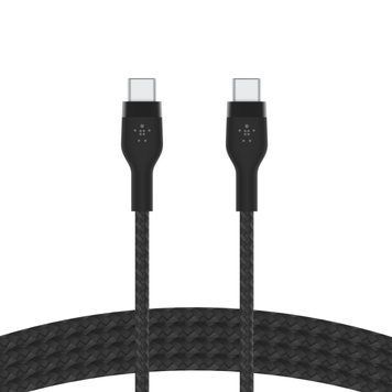 Belkin Кабель USB-С - USB-C плетений, силіконовий, з ремінцем на магніті, 1м, чорний CAB011BT1MBK фото