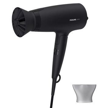 Philips Фен 3000 Series дорожній, 1600Вт, 3 режими, дифузор, хол. обдув, чорний BHD308/10 фото
