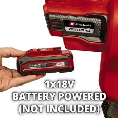 Einhell Пылесос садовый аккум VENTURRO 18/210, 18В,PXC, 8000-14000 об/мин, 500 м3/ч, 210 км/ч, 45 л 3433625 фото