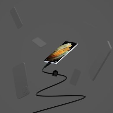 Belkin Кабель USB-С - USB-C витой, силиконовый, с ремешком на магните, 1м, черный CAB011BT1MBK фото