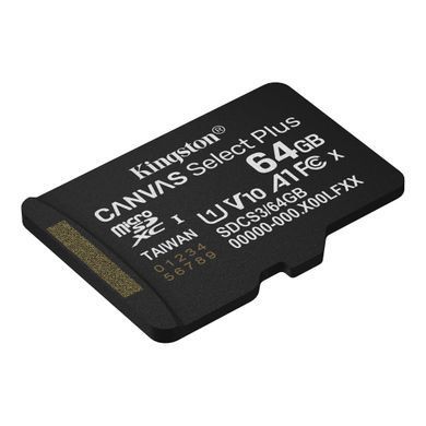 Kingston Карта памяти Kingston microSD 64GB C10 UHS-I A1 V10 R100MB/s SDCS3/64GBSP фото