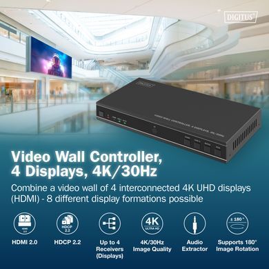 Digitus Контроллер видеостены 4K HDMI Video Wall 2x2 DS-55358 фото