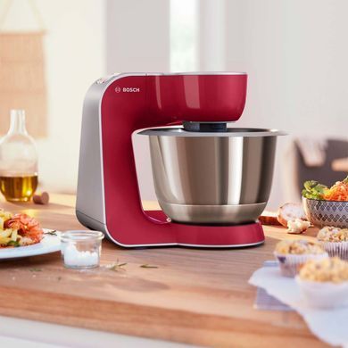 Bosch Кухонная машина 1000Вт, чаша-металл, корпус-пластик, насадок-8, красный MUM58720 фото