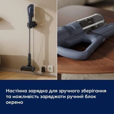 Electrolux Electrolux cordless VC, dust cont -0.3l, battery operation up to 50min, weihgt-1.9kg, HEPA10, 3 nozzles, blue EP51UH18DB фото