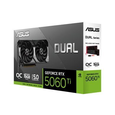 ASUS Видеокарта GeForce RTX 5060 TI 16GB GDDR7 OC DUAL-RTX5060TI-O16G 90YV0MH0-M0NA00 фото