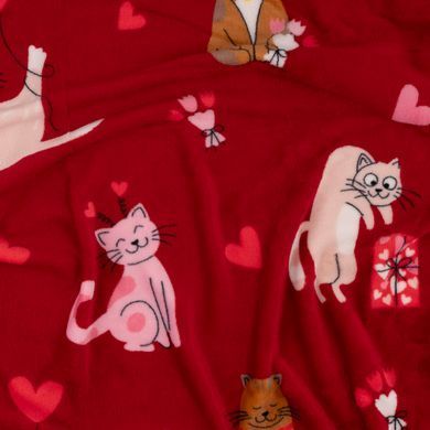 ARDESTO Плед Flannel 160х200см, 100% поліестер, котики з сердечками