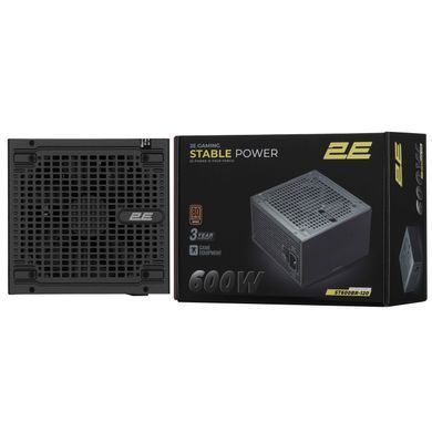 2E Gaming Блок живлення 2E GAMING Stable Power ATX3.1 (600W), >85%, 80+ Bronze, 120мм, 1xMB 24pin(20+4), 2xCPU 8pin(4+4), 3xMolex, 6xSATA, 2xPCIe 8pin(6+2) 2E-ST600BR-120 фото