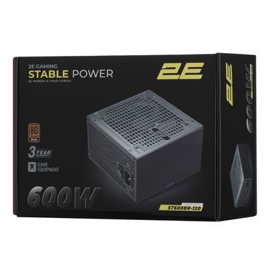 2E Gaming Блок живлення 2E GAMING Stable Power ATX3.1 (600W), >85%, 80+ Bronze, 120мм, 1xMB 24pin(20+4), 2xCPU 8pin(4+4), 3xMolex, 6xSATA, 2xPCIe 8pin(6+2) 2E-ST600BR-120 фото