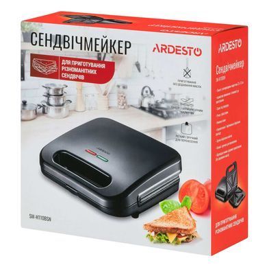 Сендвічмейкер Ardesto SM-H110BSN/2 сендвіча/700Вт/чорний SM-H110BSN фото