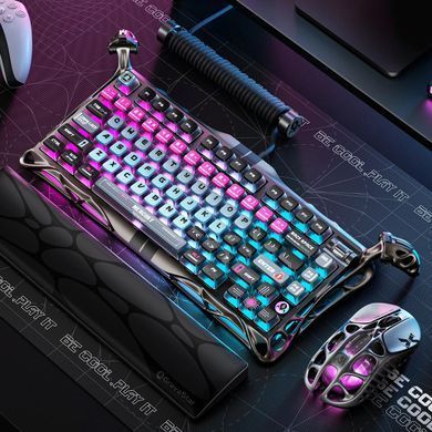 GravaStar Клавиатура механическая Mercury V75 Pro 80keys, Magnetic Jade Gaming, 8K, USB-A, RGB, Cyberpunk GSV75PRO_U_RM_EGRY фото