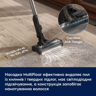 Electrolux Electrolux cordless VC, dust cont -0.3l, battery operation up to 50min, weihgt-1.9kg, HEPA10, 3 nozzles, blue EP51UH18DB фото