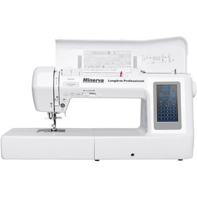 Швейна машина МINERVA LongArm Professional ,комп'ютеризована, 90Вт, 500 шв.оп., петля автомат, білий LONGARM фото