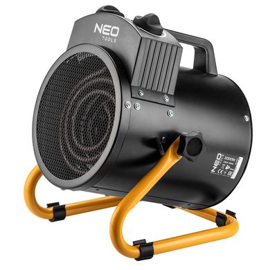 Теплова гармата електрична Neo Tools, 2кВт, 50м кв., 330м куб./г, нагр.елемент - нерж.сталь, IPX4 90-067 фото