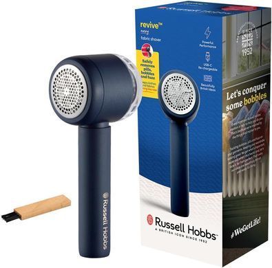 Russell Hobbs Машинка для видалення катишків Russell Hobbs, велика площа лез. 90 хв. роботи на одному заряді, USB, синий 27660-56 фото