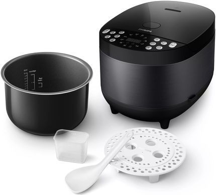 Philips Мультиварка All-in-One 980Вт, чаша-5л, електр. керування , 60 авто. программ, пластик, чорний HD4713/41 фото