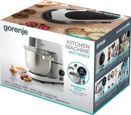 Gorenje Gorenje kitchen machine 1500W, display, cup-iron, case-iron +plastic, nozzles-7, silvery MMC1500SCX фото