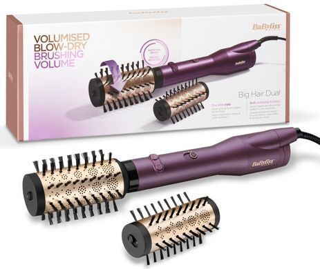 BaByliss Фен-щетка, 650Вт, режимов-2, иониз-я, хол. обдув, вращ. насадок, керамика, фиолетовый AS950E фото