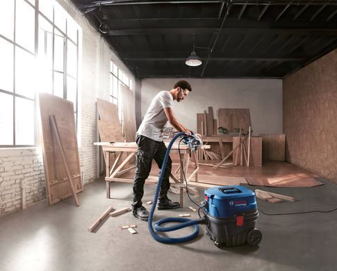 Bosch Пылесос профессиональный GAS 12-25 PL, 1350Вт, 200мБар, контейнер 25л, НЕРА Н13, 9кг 0.601.97C.100 фото