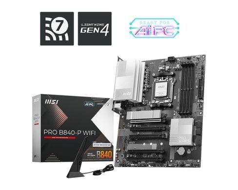 MSI Материнcкая плата PRO B840-P WIFI sAM5 B840 4xDDR5 M.2 HDMI WiFi BT ATX 911-7E57-001 фото