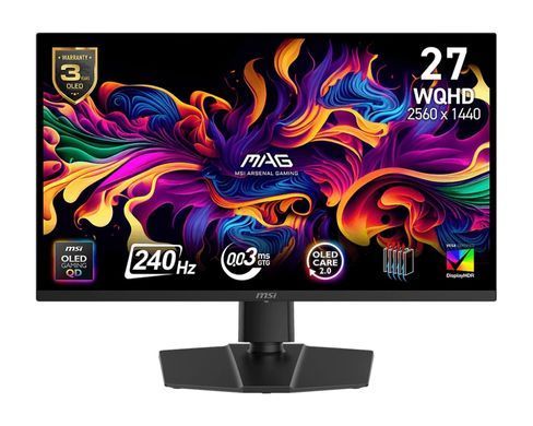 MSI Монітор MSI 26.5" MAG 273QP-X24 2xHDMI, DP, QD-OLED, 2560x1440, 240Hz, 0.03ms, DCI-P3 99%, FreeSync, Pivot, HDR400 9S6-3CE69H-010 фото