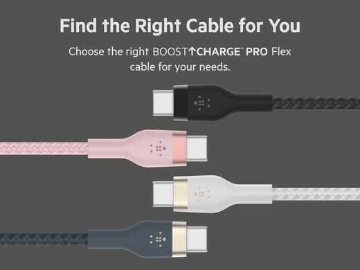 Belkin Кабель USB-С - USB-C витой, силиконовый, с ремешком на магните, 1м, черный CAB011BT1MBK фото