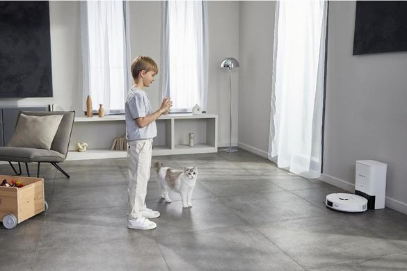 Rowenta Робот-пылесос моющий X-Plorer Serie 140+ Total Care, 5000ПаВт, h=9.5см, влажная уборка, мешок-0.29л, конт пыль -0.28л, вода -влажная уборкал, автон. раб. до 120мин, белый RR9197WH фото