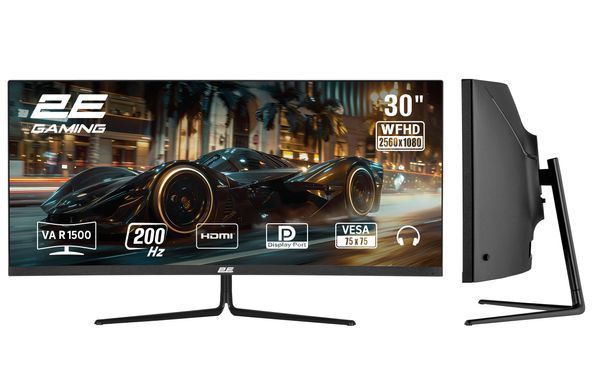 2E Монитор 30" G3024B 2xHDMI, DP, Audio, VA, 2560x1080, 21:9, 200Hz, 1ms, CURVED, FreeSync 2E-G3024B-01.UA фото