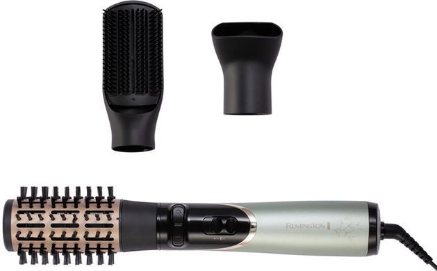 Remington Фен-щітка Botanicals, 800Вт, 2 режими, іоніз-я, оберт., хол. обдув, кераміка, м'ятно-чорний AS5860 фото