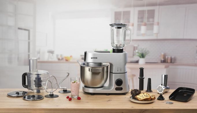 Gorenje Gorenje kitchen machine 1500W, display, cup-iron, case-iron +plastic, nozzles-7, silvery MMC1500SCX фото