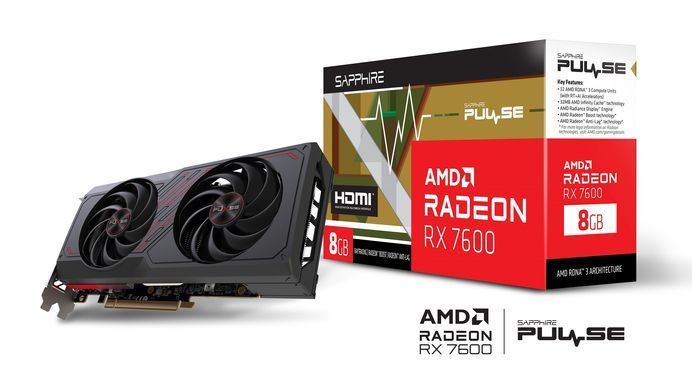 SAPPHIRE Видеокарта Radeon RX 7600 8GB GDDR6 Pulse Gaming 11324-01-20G фото