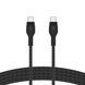 Belkin Кабель USB-С - USB-C витой, силиконовый, с ремешком на магните, 1м, черный 1 - магазин Coolbaba Toys