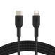 Belkin Кабель USB-C > Lightning заряджання/синхронізації 2м, 30Вт, Type-C, плетений, чорний 1 - магазин Coolbaba Toys