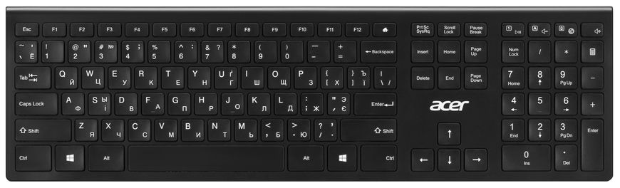 Acer Клавіатура OKR020, 109key, WL, EN/UKR/RU, чорний ZL.KBDEE.011 фото
