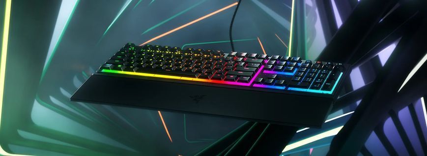 Razer Клавиатура механическая Ornata V3 104key, Mecha-Membrane Switch, USB-A, EN/UK, RGB, чёрный RZ03-04462100-R371 фото
