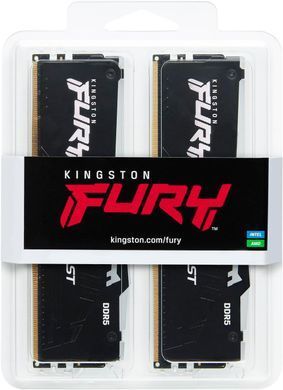 Kingston Пам'ять ПК Kingston DDR5 64GB KIT (32GBx2) 5600 FURY Beast Black EXPO KF556C36BBEK2-64 фото
