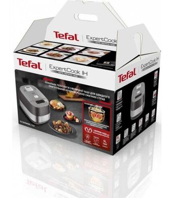 Мультиварка Tefal Expert Cook Induction, 1200Вт, чаша-5л, кнопкове керування, пластик, срібний RK802B34 фото