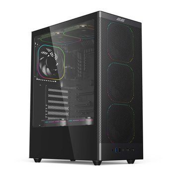 2E Gaming Корпус 2E GAMING Iconic V8210B без БЖ, 1xUSB3.0, 1х USB 2.0, 1xUSB Type-C, 4x120мм ARGB, VGA 325мм, LCS ready, контролер з пультом, TG Side Panel, ATX, чорний 2E-V8210B фото