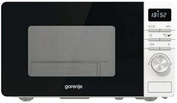 Gorenje Мікрохвильова піч, 20л, електр. управл., 800Вт, дисплей, білий MO20A3W фото