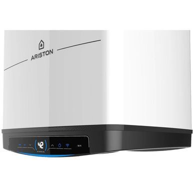 Ariston Водонагрівач електр. Ariston QUADRIS 120 WIFI FR EU прямокутний, 120л, 2,4кВт, сух. нагр. елемент, ел. кер-ня, B, Франція, білий