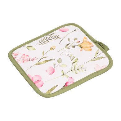 ARDESTO Набір прихваток для кухні ARDESTO Spring flowers 18х20см, 18х30см, 100% поліестер (верх), 100% бавовна (низ), білий