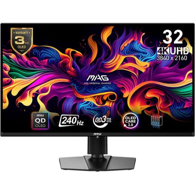 MSI Монітор 31.5" MAG 321UPX-QD 2xHDMI, DP, USB-C, Audio, OLED, 3840x2160, 240Hz, 0.03ms, DCI-P3 99%, AdaptiveSync, HAS, HDR400 9S6-3DD39T-001 фото