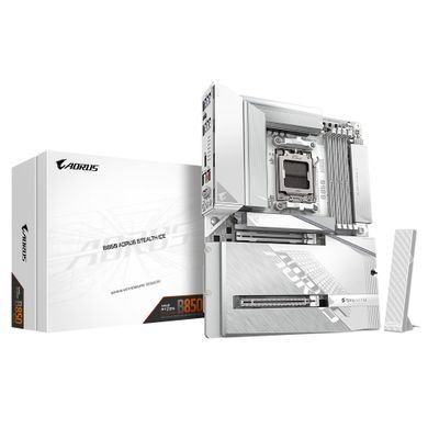 Gigabyte Материнська плата B850 A STEALTH ICE sAM5 B850 4xDDR5 M.2 HDMI ATX B850_A_STEALTH_ICE фото