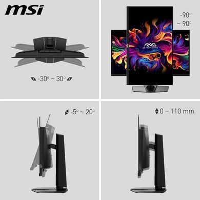 MSI Монітор MSI 26.5" MAG 271QP-QD-X24 2xHDMI, DP, Audio, OLED, 2560x1440, 240Hz, 0.03ms, DCI-P3 99%, AdaptiveSync, HAS, HDR400 9S6-3CD89T-025 фото