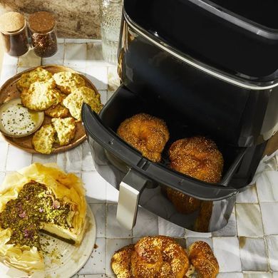 Moulinex Мультипіч Moulinex Easy Fry Grill&Steam, 1430Вт, чаша-6.2л, сенсорне керув., 8 програм, пластик, чорний AL201810 фото
